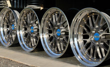 Load image into Gallery viewer, Set of 19" BBS LM227/228 wheels with brushed finish, showcasing classic design and performance, featuring 5x120 bolt pattern.
