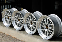 Load image into Gallery viewer, Set of four 17” BBS LM 276 wheels in diamond silver with 2-piece die-forged aluminum construction, perfect for BMW E30 M3 and more.