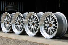 Load image into Gallery viewer, Set of four 17” BBS LM 276 wheels, 5x120 bolt pattern, diamond silver center, diamond-cut rims, suitable for BMW models like E30 M3.
