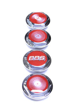 Load image into Gallery viewer, BBS floating logo conversion kit with red caps for 72mm large-thread wheels, including RS, RS2, Super RS, and RC models.