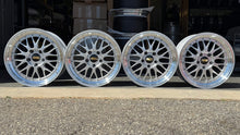 Load image into Gallery viewer, 17-inch BBS LM 276 Wheels 5x120 Fitment for BMW, Diamond Silver Center, Diamond-Cut Rims, Front View Display in Sunlight