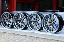 Load image into Gallery viewer, Set of four 18-inch BBS RG-R wheels in diamond black finish for BMW models, featuring lightweight die-forged aluminum design.