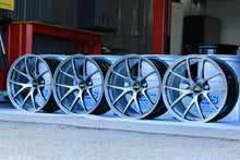 Load image into Gallery viewer, Diamond black 18" BBS RI-A wheels with concave design for BMW E46 M3 and E9X M3, set of four, displayed outdoors.