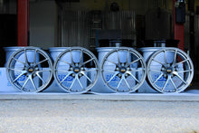 Load image into Gallery viewer, Four BBS RI-A wheels, 18-inch, diamond black, concave design, suitable for BMW E46, E9X M3 and other 5x120 vehicles, displayed in boxes.