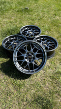 Load image into Gallery viewer, 18-inch BBS RG-R wheels in diamond black finish, compatible with BMW models including E30 M3, E36, and E34. Lightweight die-forged aluminum.
