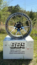 Load image into Gallery viewer, BBS RI-A 18-inch wheel in diamond black, displayed on box, forged monoblock, 5x120 fitment for E46 M3 and E9X M3.
