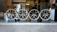 Load image into Gallery viewer, BBS RI-A 18" wheels in diamond black finish, featuring concave design and lightweight forged monoblock construction, ideal for M3 models.