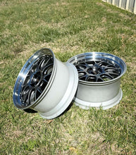 Load image into Gallery viewer, 20" BBS LM-R wheels for F8X M, diamond black and silver finish, side view on grass