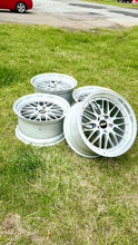 Load image into Gallery viewer, 19" BBS LM272 wheels with classic mesh design, perfect fitment for E46 M3 and E9X M, displayed on grass with original silver finish.
