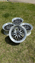 Load image into Gallery viewer, 19-inch BBS LM434 LM435 wheels for F8X M fitment in diamond black and silver finish, set of four on grass