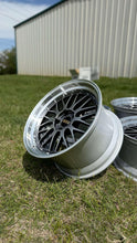 Load image into Gallery viewer, 19-inch BBS LM434 wheel in diamond black and silver, F8X M fitment, 5x120 PCD, displayed outdoors.