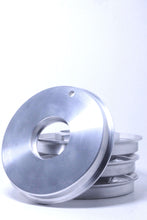 Load image into Gallery viewer, Billet Work Emitz Center Caps in polished aluminum finish for classic wheels, precision-crafted for durability and style.
