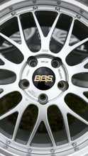 Load image into Gallery viewer, 19 inch BBS LM272 wheel with classic mesh design, diamond silver finish, and black gold center cap, ideal for E46 M3 and E9X M models
