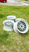 Load image into Gallery viewer, 19-inch BBS LM272 mesh wheels set in diamond silver, perfect fit for E46 M3 and E9X M, displayed on grass.
