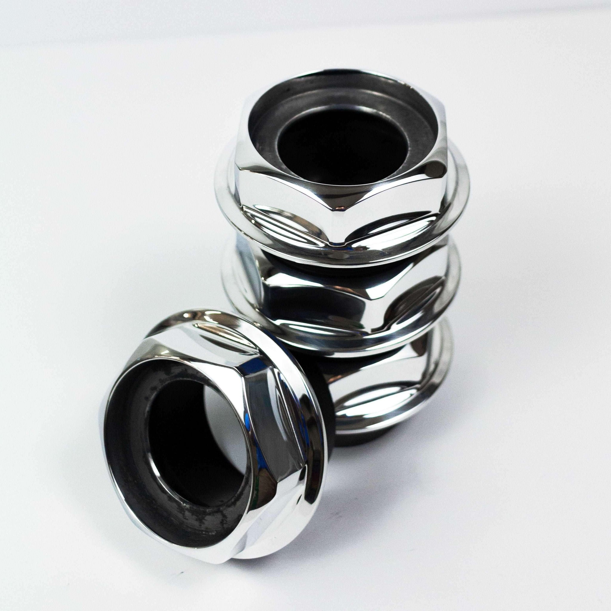 Genuine BBS RS Full Height Hex Caps: Large Thread (72mm) (Set of 4