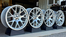 Load image into Gallery viewer, Set of four 20-inch BBS CHR 103 wheels with silver finish and polished lip, designed for Audi, Mercedes, Volkswagen, and BMW.
