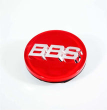 Load image into Gallery viewer, Red BBS floating logo cap for 72mm large-thread wheels, part of the conversion kit for RS, RS2, Super RS, and RC models.
