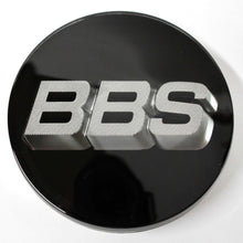 Load image into Gallery viewer, BBS 3D Floating Logo Cap in Black and Silver for German CH-R and Japanese LM Wheels
