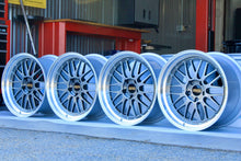 Load image into Gallery viewer, Set of four 19-inch BBS LM434 and LM435 wheels for F8X M, diamond black disk, silver diamond cut rim, 5x120, 2-piece aluminum construction.
