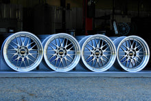 Load image into Gallery viewer, 19&quot; BBS LM434/LM435 wheels for F8X M, 5x120 bolt pattern, featuring diamond black disk and silver diamond cut rim.
