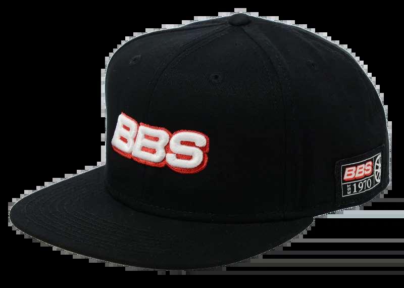 BBS Snapback Cap with embroidered logo and 1970 patch, black wool blend Richardson 510 design