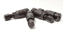 Load image into Gallery viewer, Set of 4 black BBS aluminum valve stems, 11.3mm diameter, with caps. Part #56.15.017 - Durable wheel accessory.
