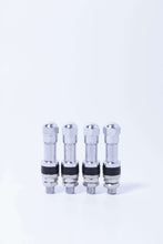 Load image into Gallery viewer, Set of four chrome-plated steel valve stems for 5.5mm wheels, enhancing durability and performance.
