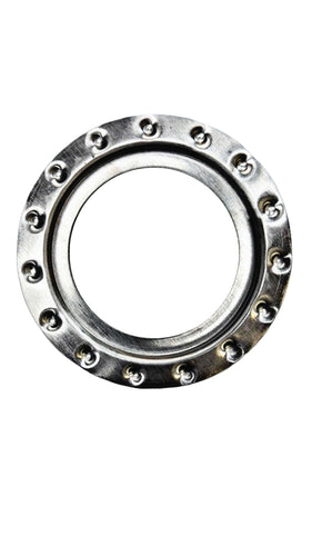Custom BBS RM Dimple Ring in unfinished aluminum, replacement for BBS Part 09.24.134, set of 4 trim rings for car wheels.