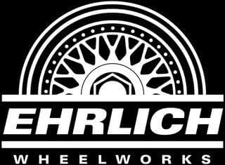 Ehrlich Wheel Works logo featuring a stylized wheel design, perfect for gift card branding and automotive services.