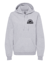 Load image into Gallery viewer, Light grey Ehrlich Wheel Works sweatshirt with logo, 75% cotton and 25% polyester, available in men&#39;s sizes, midweight, soft hoodie.
